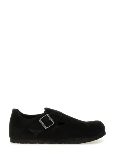 Birkenstock Suede "london" Sabot Unisex In Black