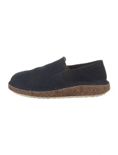 Pre-owned Birkenstock Suede Moccasins In Blue