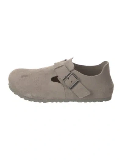 Pre-owned Birkenstock Suede Moccasins In Gray