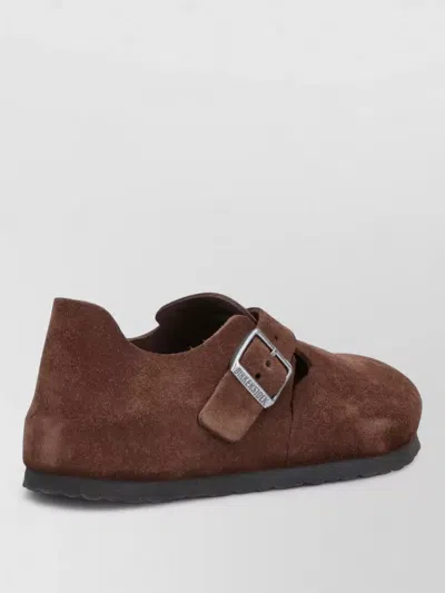 Birkenstock Suede Moccasins Round Toe Flat Sole Buckle In Multi
