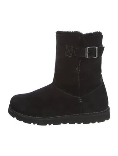 Pre-owned Birkenstock Suede Moto Boots In Black