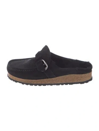 Pre-owned Birkenstock Suede Mules In Black