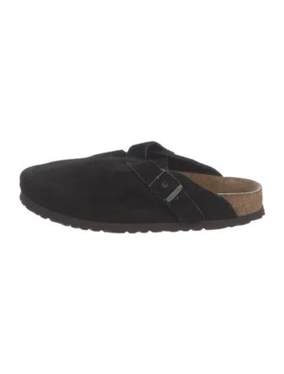 Pre-owned Birkenstock Suede Mules In Black