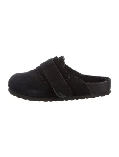 Pre-owned Birkenstock Suede Mules In Black