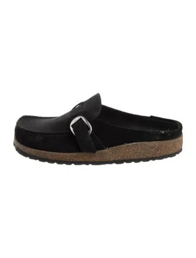 Pre-owned Birkenstock Suede Mules In Black