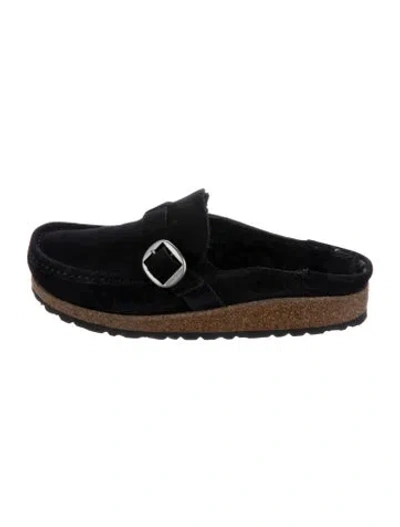 Pre-owned Birkenstock Suede Mules In Black