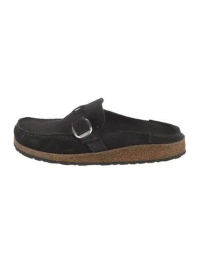 Pre-owned Birkenstock Suede Mules In Black
