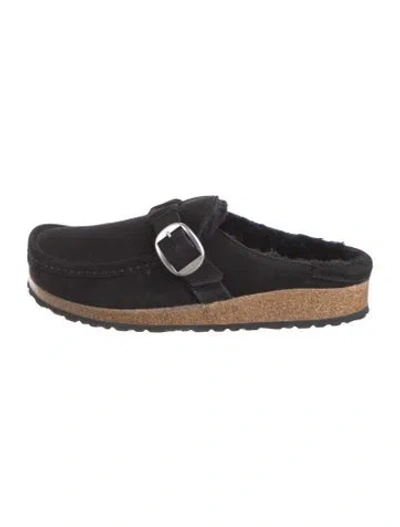 Pre-owned Birkenstock Suede Mules In Black