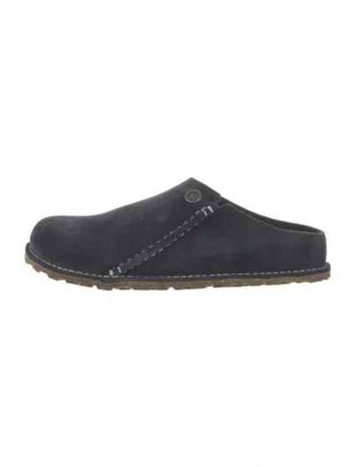 Pre-owned Birkenstock Suede Mules In Blue