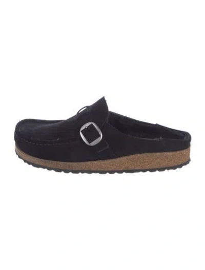 Pre-owned Birkenstock Suede Mules In Blue