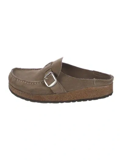 Pre-owned Birkenstock Suede Mules In Brown