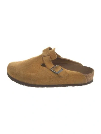 Pre-owned Birkenstock Suede Mules In Brown