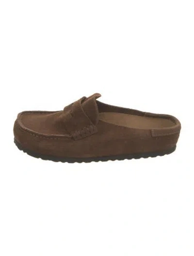 Pre-owned Birkenstock Suede Mules In Brown