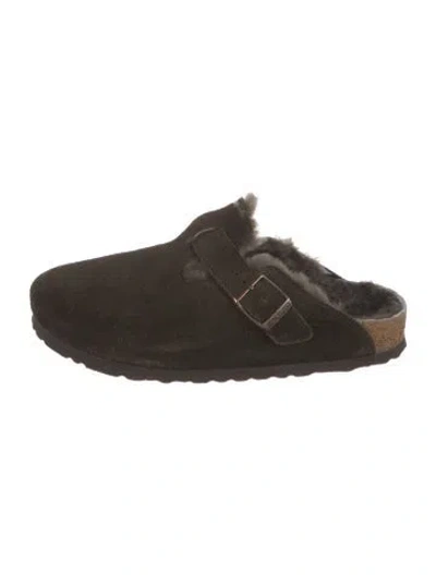 Pre-owned Birkenstock Suede Mules In Brown