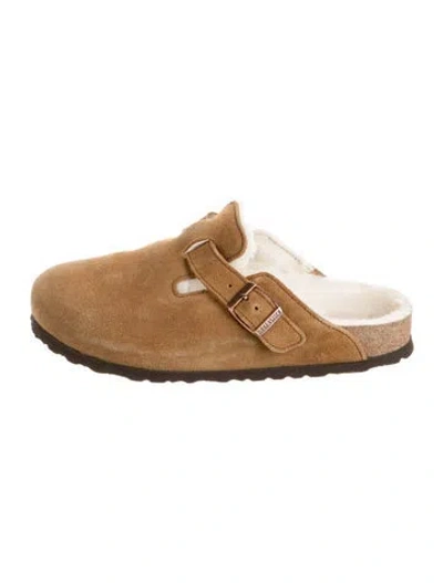 Pre-owned Birkenstock Suede Mules In Brown