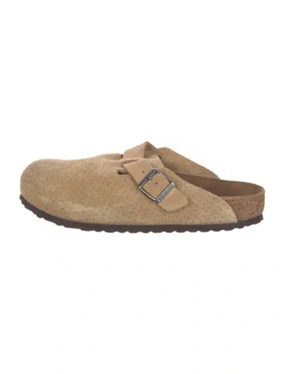 Pre-owned Birkenstock Suede Mules In Brown