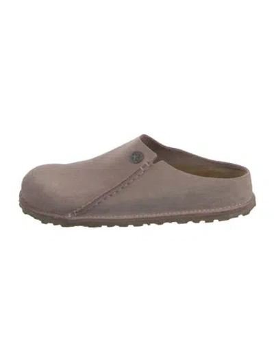 Pre-owned Birkenstock Suede Mules In Gray