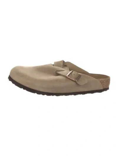 Pre-owned Birkenstock Suede Mules In Neutral