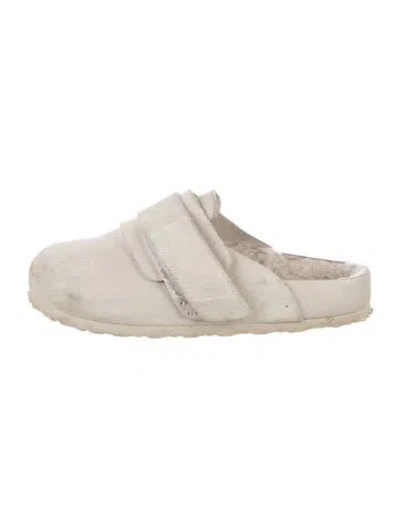 Pre-owned Birkenstock Suede Mules In Neutral