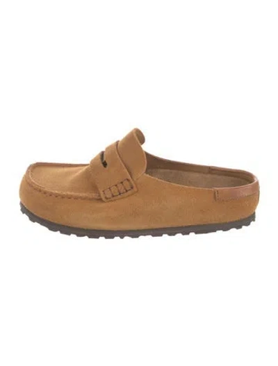 Pre-owned Birkenstock Suede Mules In Neutral