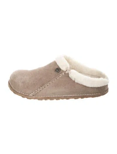 Pre-owned Birkenstock Suede Mules In Neutral