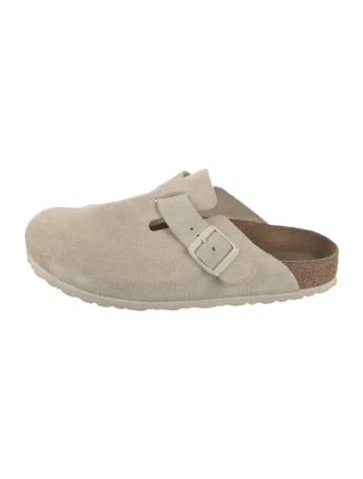 Pre-owned Birkenstock Suede Mules In Neutral