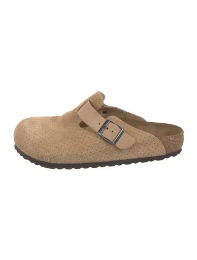 Pre-owned Birkenstock Suede Mules In Neutral