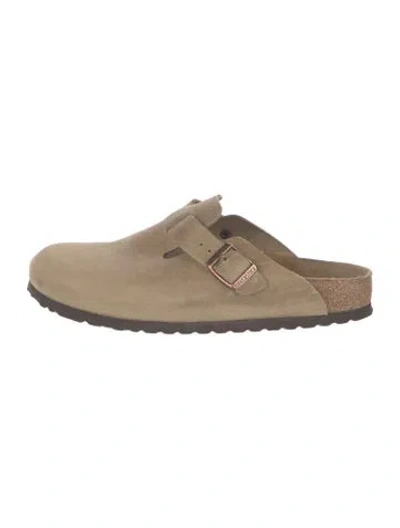 Pre-owned Birkenstock Suede Mules In Neutral