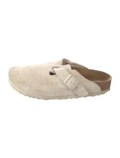 Pre-owned Birkenstock Suede Mules In Neutrals