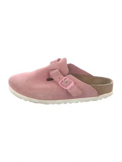 Pre-owned Birkenstock Suede Mules In Pink