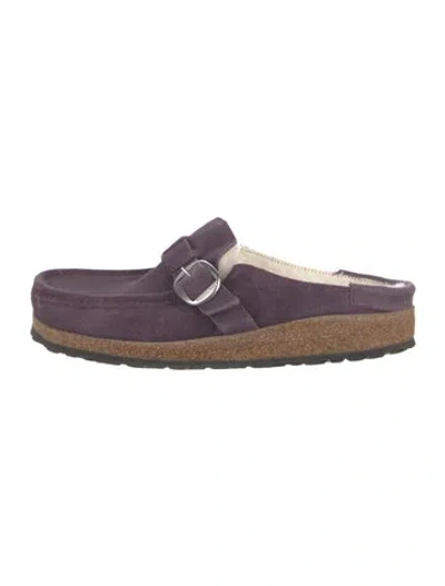 Pre-owned Birkenstock Suede Mules In Purple