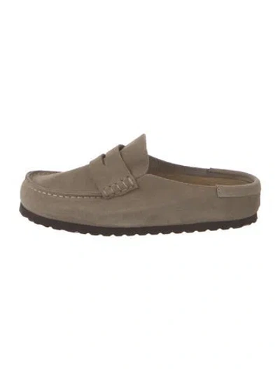 Pre-owned Birkenstock Suede Mules W/ Tags In Neutral