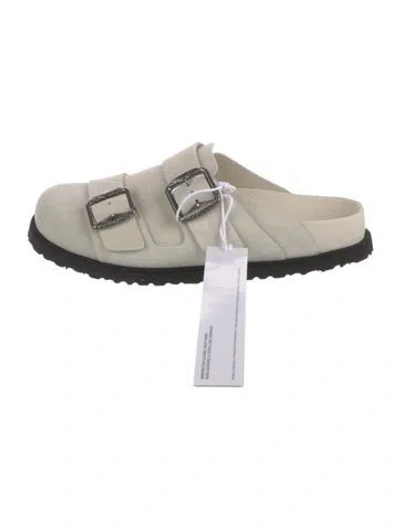 Pre-owned Birkenstock Suede Mules In White