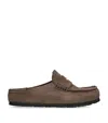 Birkenstock Suede Naples Wrapped Slip-on Shoes In Gray