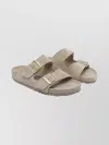 Birkenstock Suede Open Toe Flat Sandals In Gray