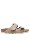Birkenstock Kyoto Touch-strap Leather Sandals In Brown