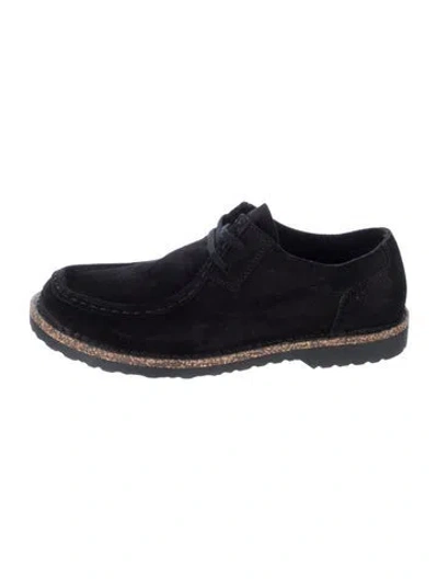 Pre-owned Birkenstock Suede Oxfords In Black