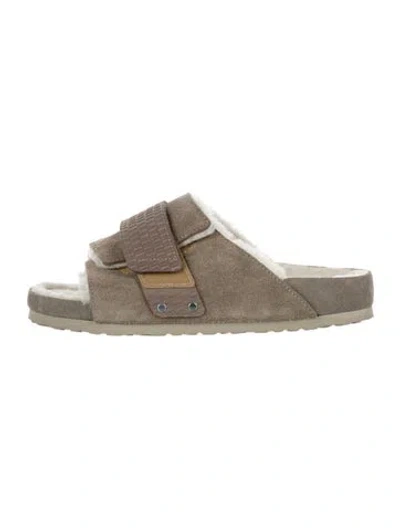 Pre-owned Birkenstock Suede Sandals In Grey