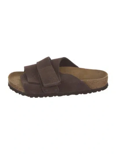 Pre-owned Birkenstock Suede Slides In Black