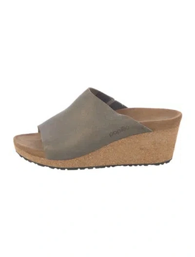 Pre-owned Birkenstock Suede Slides In Green