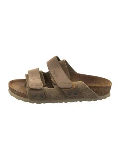 Pre-owned Birkenstock Suede Slides In Neutral
