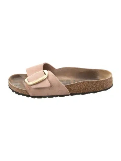Pre-owned Birkenstock Suede Slides In Neutral
