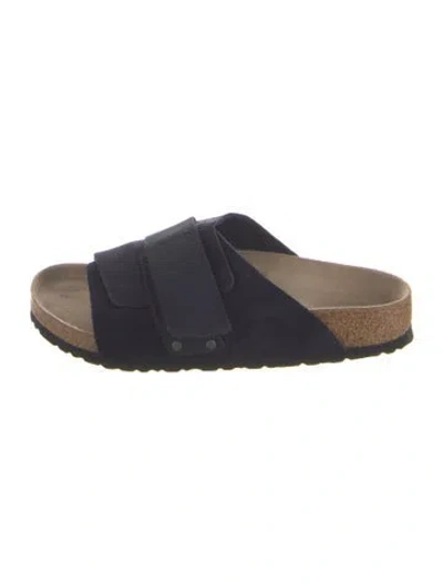 Pre-owned Birkenstock Suede Slides In Neutral