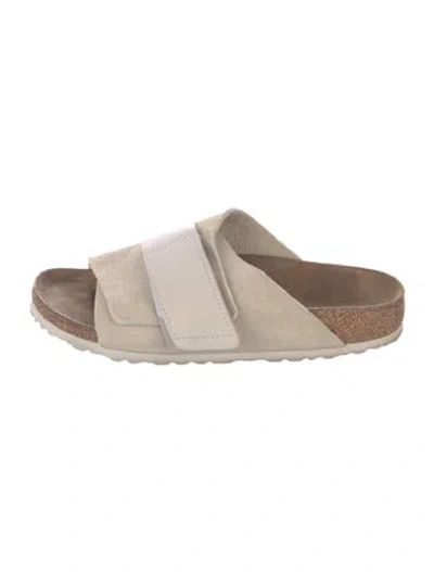 Pre-owned Birkenstock Suede Slides In Neutral