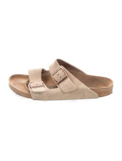 Pre-owned Birkenstock Suede Slides In Yellow