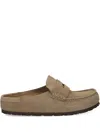 Birkenstock Brown Suede Leather Slippers In Brown