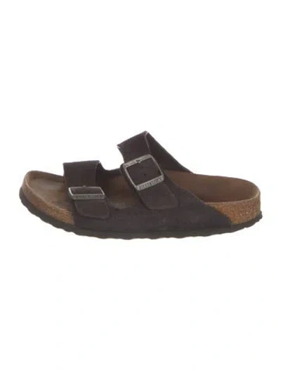 Pre-owned Birkenstock Suede Slippers In Brown