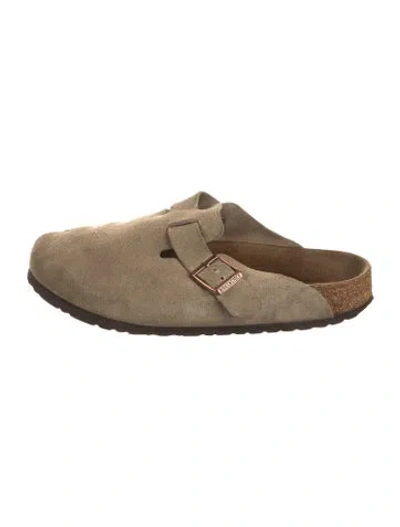 Pre-owned Birkenstock Suede Slippers In Brown