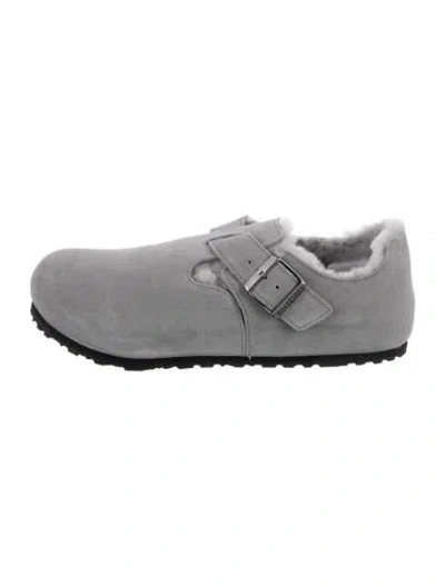 Pre-owned Birkenstock Suede Slippers In Gray
