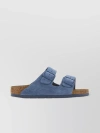 BIRKENSTOCK SUEDE SLIPPERS IN LIGHT BLUE